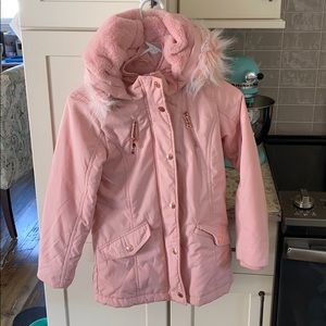 Girls faux fur parka jacket
